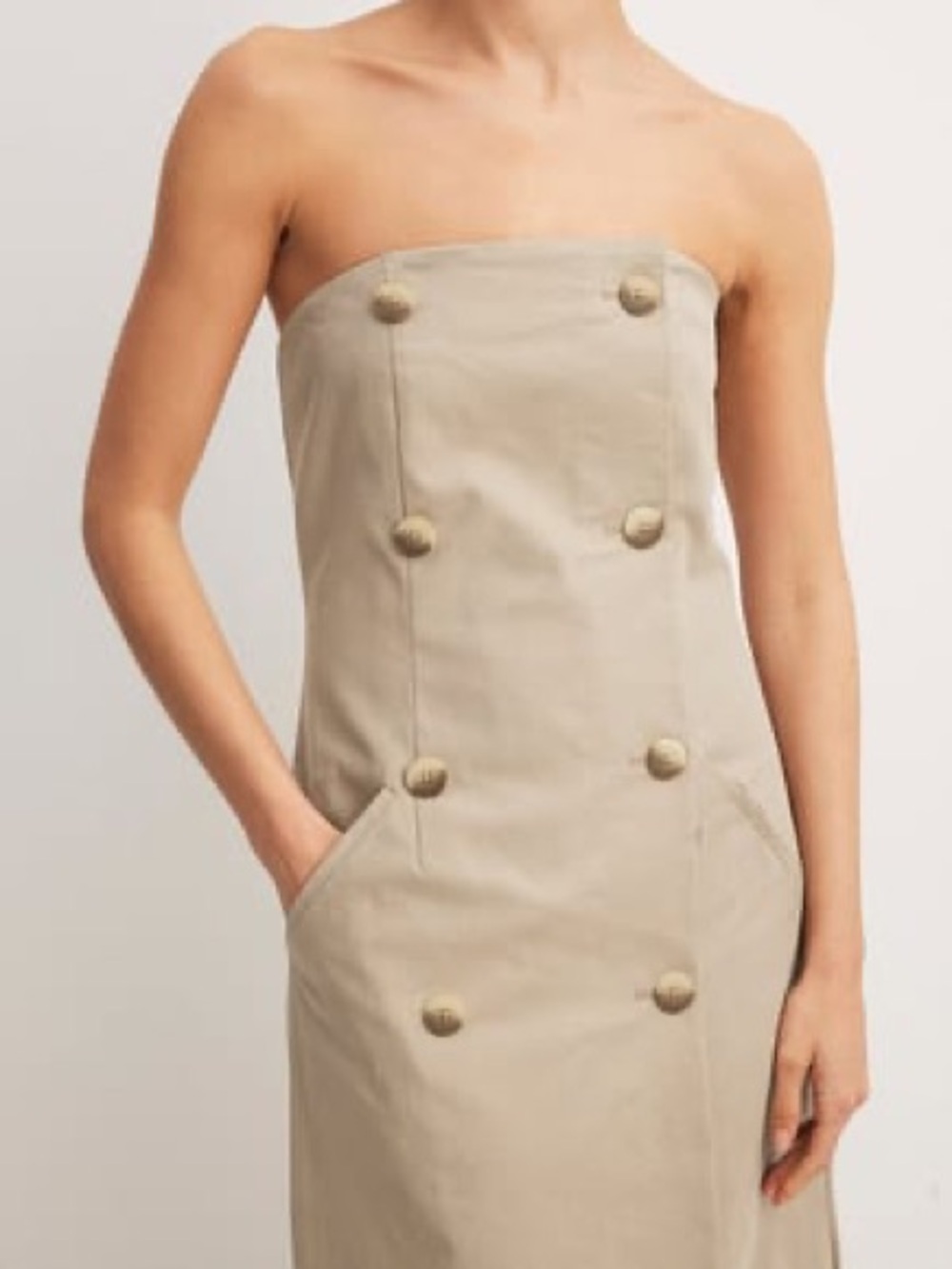 NA-KD gabardine strapless maxi dress